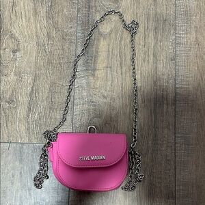 Steve Madden Pink Crossbody Bag with Silver Chain